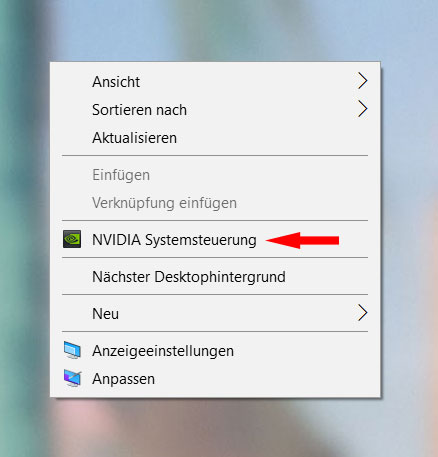 Nvidia-Systemsteuerung-Desktop