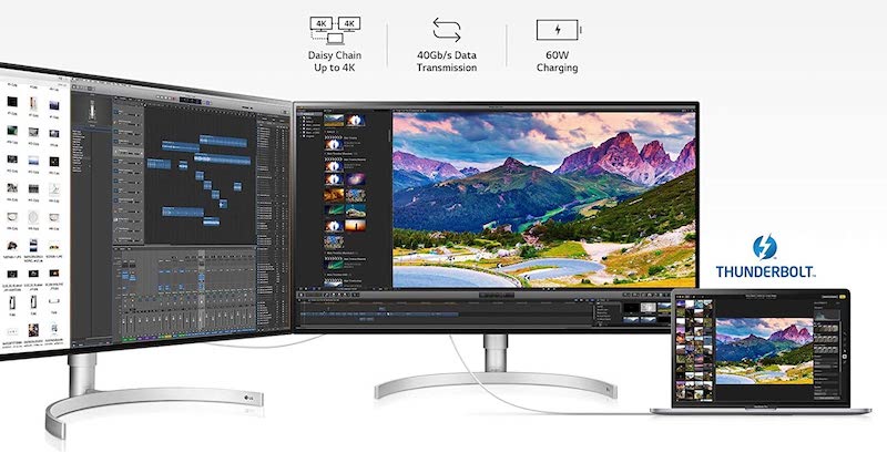 LG 32UL950-W USB-C und Thunderbolt 3